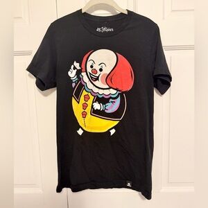 Johnny Cupcakes Pennywise IT Clown Graphic T Shirt Black Short Sleeve Medium